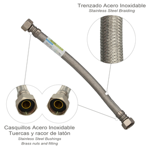 Tubo Flessibile Termostatico in Acciaio Inox Femmina 1/2" - Femmina 1/2" Lunghezza 300 mm - Product Image 2