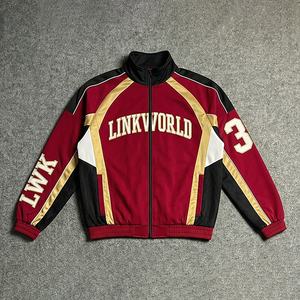 Ensemble veste et pantalon coupe ample zippée 100 % nylon sur mesure de haute qualité, style streetwear, color block, deux pièces, coupe-vent, survêtement - Product Image 2