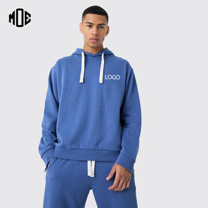 Sudaderas con Capucha de Invierno para Hombre, 100% Algodón, con Logotipo Personalizado Extra Grande, con Cremallera, Cordones Gruesos, Bordado Vintage - Product Image 1