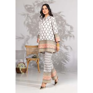 Conjunto de Ropa Jacquard Teñido KST-43301, Conjunto Elegante de Top y Pantalón - Product Image 1