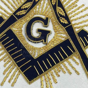 Delantal de Masón Maestro, Delantal Masónico de Cuero Premium Hecho a Mano, Diseño de Bordado Personalizado - Product Image 3