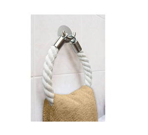 Porte-papier hygiénique mural en corde naturelle avec crochets en métal et articles de décoration murale de salle de bain et vente - Product Image 5