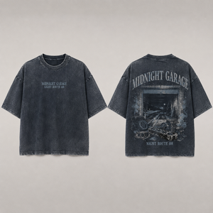 T-shirt da <span class=keywords><strong>uomo</strong></span> personalizzata all'ingrosso in misto poliestere-cotone, stile retrò, effetto stone washed, lavorata a maglia, traspirante, casual, vestibilità regolare, stampata, 250g - Product Image 2