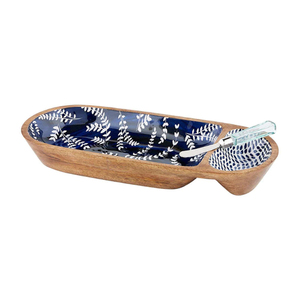 Platos de madera para postres y comida de calidad superior, forma personalizada, tamaño grande con trabajo Meena, Ideal para una cena elegante - Product Image 1