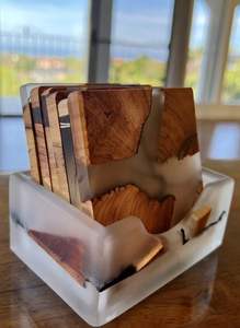 BOOST Resin Walnut <b>Wood</b> <b>Coasters</b> for Home Deco Epoxy Resin Wooden <b>Coaster</b> Custom Luxury <b>Coaster</b> for Drink - Product Image 5