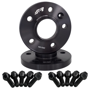 2 entretoises de roue noires 17,5 mm 5x110 centrage 65,1 avec bull. - Product Image 1