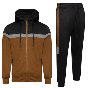 Men's Tracksuit Gym Full <b>Zip</b> <b>Hoodie</b> Top <b>Pockets</b> Bottoms Joggers Fleece Plain Set Comfortable Custom Logo Men's Tracksuit OEM - Product Image 5