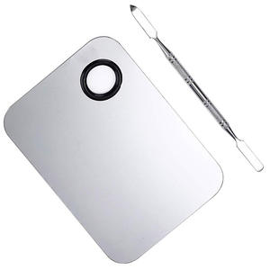 Paleta mezcladora de maquillaje de acero inoxidable con etiqueta privada personalizada para mezclar base sombra de ojos pestañas - Product Image 3