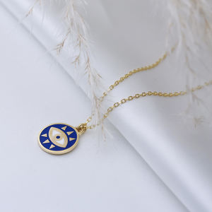 Pendentif à breloque en émail bleu foncé Design Eye Wholesale Turkish 925 Sterling Silver Fine Jewellery - Product Image 3