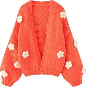 Suéter de Punto Hecho a Mano para Mujer, Diseño de Ganchillo, Bordado, para Invierno, Personalizado - Product Image 6