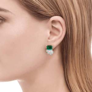 Boucles d'oreilles pendantes Jeulia plaquées or vintage avec perles d'améthyste et accents de diamants - Product Image 4