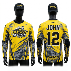Jersey de Paintball Premium para Hombre, 180 GSM, Poliéster, Diseño de Panel de Camuflaje Digital Amarillo y Gris, Sublimación, Logotipo Personalizado - Product Image 1