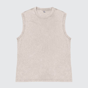 Camiseta sin mangas de entrenamiento de algodón pesado para hombre de gran tamaño, camisetas sin mangas cortadas con músculos, camisetas de lavado ácido, camiseta personalizada para hombre - Product Image 6