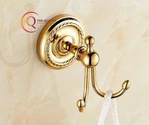 Catégorie de produit Cintre plaqué brillant Crochet mural couleur or en métal solide Cintre décoratif en tissu pour manteaux et chapeaux Crochets et rails - Product Image 3