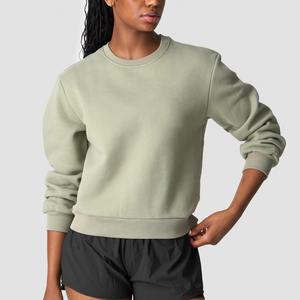 Sudaderas con Capucha para Mujer al por Mayor, Personalizadas con Logotipo Bordado, de Algodón Francés de Gran Tamaño, Cuello Redondo Informal - Product Image 1