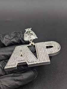 Colgante de Letra Personalizado de Moissanita AP con Colgante de Bolsa de Dinero, Diamante de Corte Redondo Estilo Hip Hop, Plata 925, Joyería Fina, Colgantes y Dijes - Product Image 6