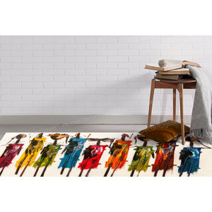 Tapis imprimé - Tapis ethnique, Tapis Masai, Tapis de décoration de salon, Tapis antidérapant, Tapis doux à poils - Product Image 4