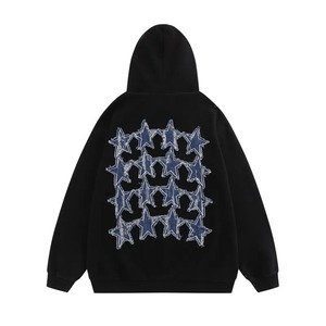 เสื้อฮู้ดพิมพ์ลายเย็บขอบผ้าพัฟฟ์มีฮู้ดโอเวอร์ไซส์แบบกำหนดเอง - Product Image 4