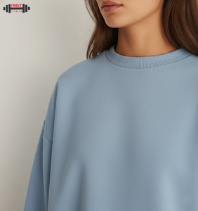 Sudadera de Forro Polar Grueso de 300g con Cuello en V para Mujer, Diseño Frontal Personalizado, Poliéster/Algodón, Estilo Urbano, Transpirable - Product Image 4
