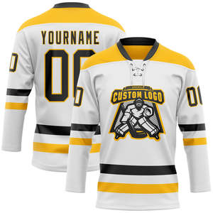 OEM professionnel personnalisé polyester sublimation broderie matériel sergé hockey sur glace maillot pour les services d'équipe - Product Image 1