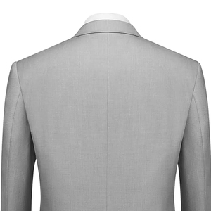 Costume d'affaires en laine de style automne, coupe ajustée, anti-froissement, veste à double boutonnage, pantalon à devant plat, fermeture à boutons - Product Image 5