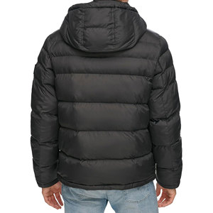 Veste d'hiver matelassée de haute qualité pour homme, logo personnalisé, capuche, veste en polyester à bulles pour les voyages en plein air, veste décontractée pour homme - Product Image 5