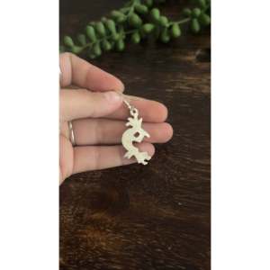 Kingman Turquoise & Sterling <b>Silver</b> Dangle <b>Earrings</b> Navajo Made Animal Shaped Drop <b>Earrings</b> - Product Image 4