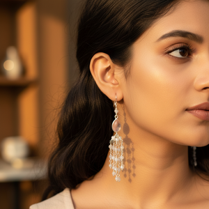 Pendientes de Plata de Ley 925 con Piedra Lunar, Elegantes, para Regalo de Mujer - Product Image 1