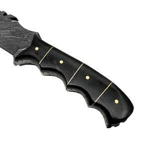 Venta caliente Rastreador hecho a mano Damasco Cuchillo de caza Hoja fija Cuchillos para acampar al aire libre con mango de madera - Product Image 6