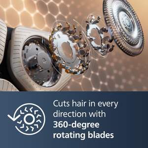 Tondeuse de précision et rasoir électrique triple lame pour usage humide/sec avec pochette de nettoyage, étanche IPX7, finition noire mate - Product Image 4