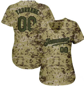 Camiseta de béisbol unisex con diseño de camuflaje por sublimación personalizada OEM 2024 - Product Image 3
