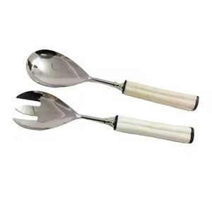 Outils à salade en acier inoxydable de super qualité Ensemble de cuillères à salade et fourchettes de style vintage Outil de cuisine Ensemble de cuillères de vente chaude - Product Image 6