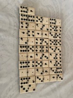 Coffret de dominos en os poli et ébène, style animalier antique, écologique, forme rectangulaire, décoration de vacances, cadeau artisanal