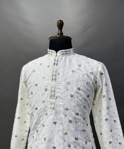 DESIGNER SECUENCIA MÚLTIPLE COLOR BORDADO FLOR TRABAJO MATE KURTA PAYJAMA FESTIVAL WEAR PRECIO AL POR MAYOR ROPA ÉTNICA - Product Image 3