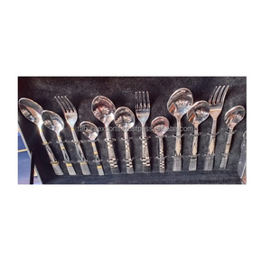 Juego de cubiertos de boda de diseño personalizado, juego de cubiertos de acero inoxidable con acabado plateado, hecho a mano, personalizado a granel - Product Image 1