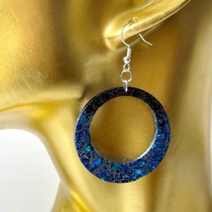 Boucles d'oreilles en résine brodée, bijoux de mode en acier inoxydable faits à la main pour femmes et filles, look classique de mariage, haute qualité - Product Image 5