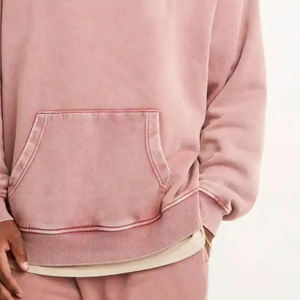 High Quality 500GSM Heavyweight 100% Cotton Winter Plain Dyed Vintage Pullover Hoodie Custom Designer Streetwear Acid <b>Wash</b> - Product Image 6