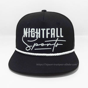 Streetwear classique et quotidien pour tout le monde, chapeau Snapback personnalisé avec logo 3D brodé Nightfall avec corde, fournisseur fabriqué au Vietnam - Product Image 1
