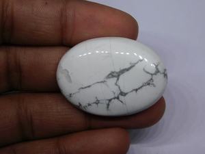 Superbe cabochon de howlite véritable 100% naturel forme ovale pierres de guérison naturelles polies lisses pour la fabrication de bijoux à taux de vrac - Product Image 2