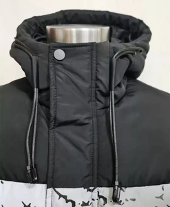 Chaqueta Varsity de Invierno para Hombre, Color Verde Neón Brillante, Estilo Burbuja, Manga Larga, Capucha, Cuello Alto, Cierre de Cremallera, Transpirable - Product Image 4