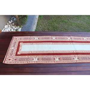 Vintage 2.5x9.3 ft Rug, Turkish Rug, <b>Red</b> Plants & trees <b>Wool</b> Rug - Product Image 5