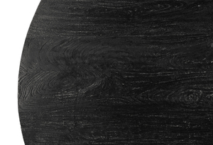 Rắn xoài gỗ vòng bàn ăn sandblasted Đen Matt kết thúc bề mặt mịn đầu thon bệ cơ sở gỗ bàn ăn - Product Image 4