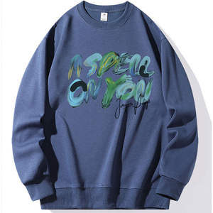 Nouveau sweat-shirt de sport personnalisé à la mode pour hommes prix de gros sans capuche avec appliques et techniques de lavage à l'acide - Product Image 6