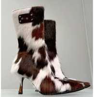 Bottes de cowboy western longues en cuir, taille personnalisable, mi-mollet, couleur gaufrée, robustes, accessoire de mode pour l'équitation, tissu 3000g