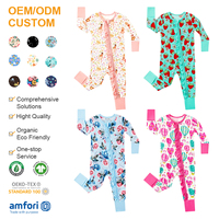 Pyjamas en bambou pour bébés, Combinaison bébé à fermeture éclair bidirectionnelle, Vêtements durables pour bébés, Body pour enfants, Pyjamas en bambou personnalisés