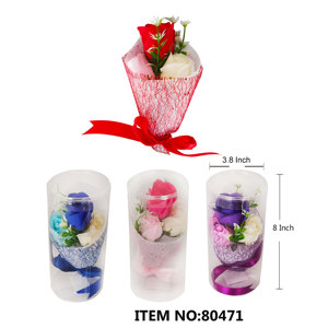 24 pezzi/CS colori assortiti 8 \ "vetro rosa e cristallo vasi durevoli ed eleganti decorazioni per la casa - Product Image 1