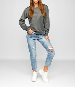 Sweat-shirt décontracté en molleton doublé polaire pour l'hiver, l'automne et le printemps, col rond, coupe ample, avec logo frontal, uni - Product Image 1