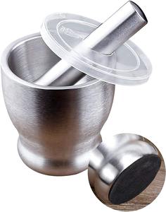 Elegante juego de mortero de metal plateado, herramienta de molienda duradera segura para alimentos para cocinas modernas, gran oferta, uso de condimentos - Product Image 2
