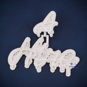 Luxury VVS Moissanite Diamond Name <b>Letter</b> Pendant 925 Sterling Silver Iced Out <b>Necklace</b> Wholesale Jewelry - Product Image 1