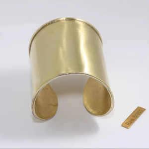 MS Handicraft Brazalete de latón crudo de 69 mm, brazalete tipo canal en bruto, brazalete moderno hecho a mano de diseño ancho - Product Image 1
